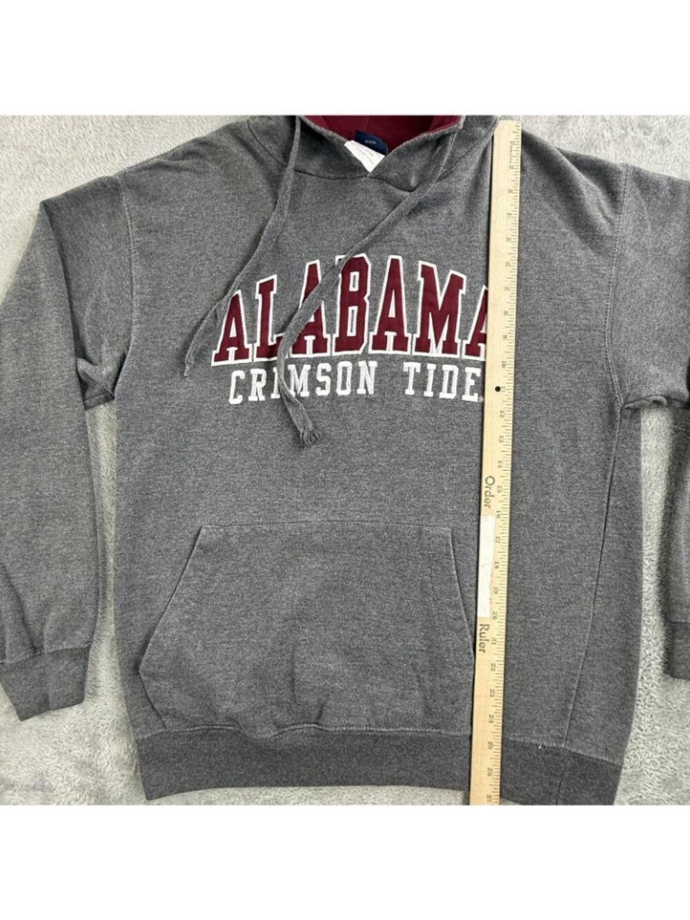 Alabama Crimson Tide Hoodie Sweatshirt Mens Large Gray NCAA Football Old varsity - Picture 9 of 15